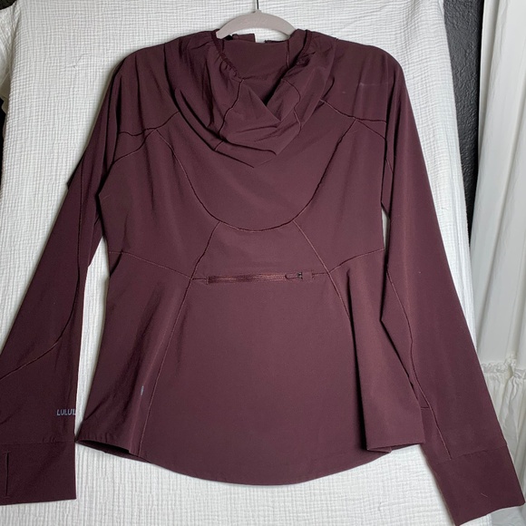 Lululemon plum colored zip up light weight hoodie jacket sz 10 - Picture 1 of 16